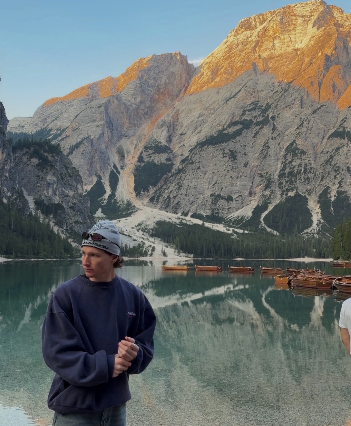 Cooper at Lago di Braies, Italy